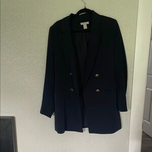 Elegant Black Double-Breasted Women's Blazer